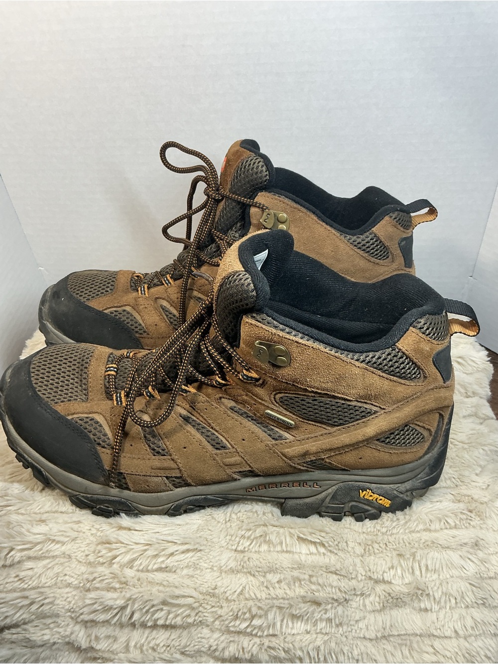 Merrell Moab 2 Mid Waterproof Men’s 13 Wide Hiking Boots Earth J06051W EUC